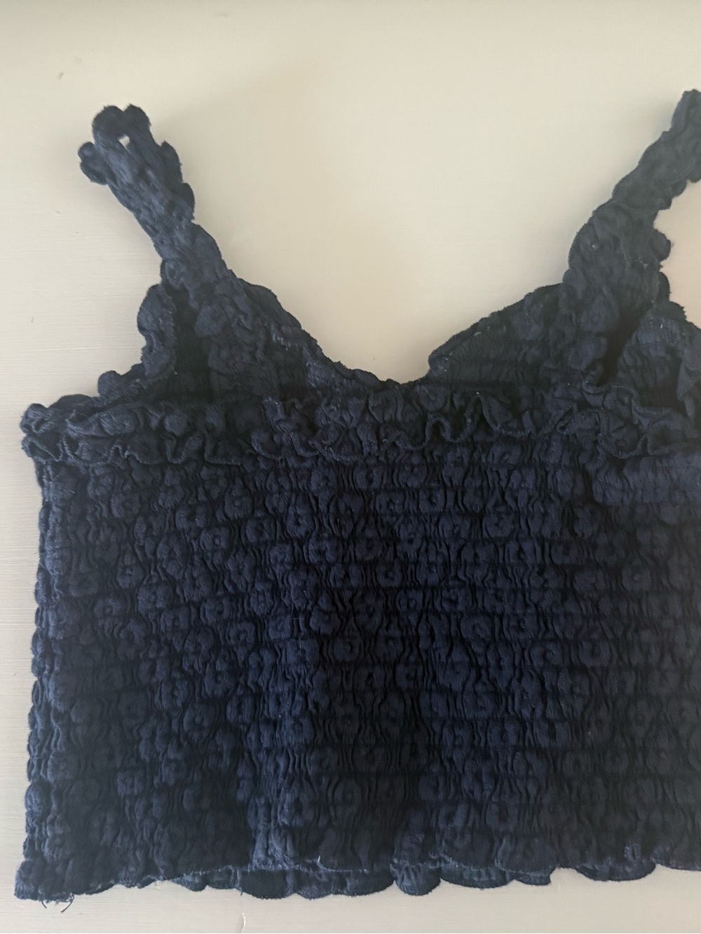 Navy KatieJ NYC stretchy top, teen size small - Picture 2 of 3